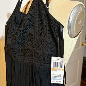 City Studio Black Lace Halter Top